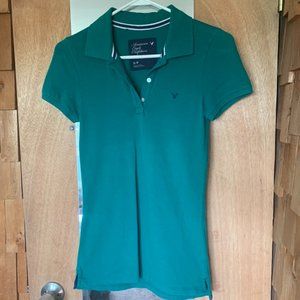 American Eagle Outfitters Collared Teal Polo